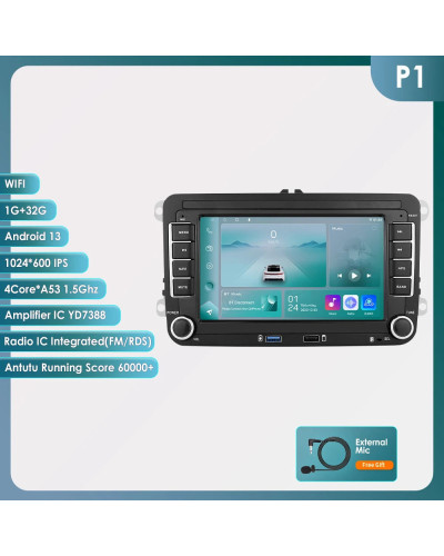 Reproductor Multimedia para coche, dispositivo con Android, Carplay, 4G, WIFI, 2 Din, para VW, Volkswagen, Skoda Octavia, Golf 5