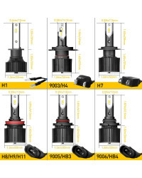 AUXITO-bombilla LED para faro delantero de coche, Bombilla Hi/Lo para Toyota, BMW, Audi, VW, Ford, Chevrolet, H1, H8, H11, H7, H