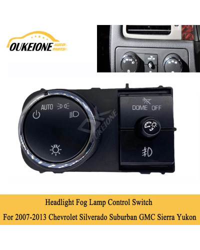 Interruptor de lámpara de faro Control de faros de luz antiniebla para Chevrolet Avalanche Silverado Suburban Tahoe GMC Sierra Y