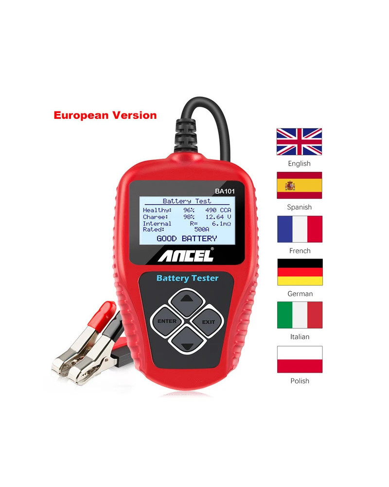 ANCEL BA101 12V Car Battery Tester Analyzer Automotive Battery Load Te