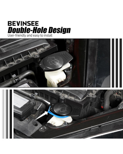 BEVINSEE Tapa de depósito de líquido limpiaparabrisas para VW Golf 7 para Passat para Tiguan para Polo para Audi A3 TT 8D0 955 4