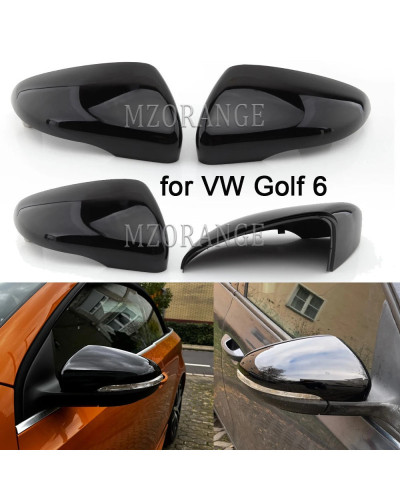 Cubierta de tapa de espejo retrovisor lateral, herramientas de carcasa, Accesorios Negros para VW Golf 6 MK6 GTI 2009-2014