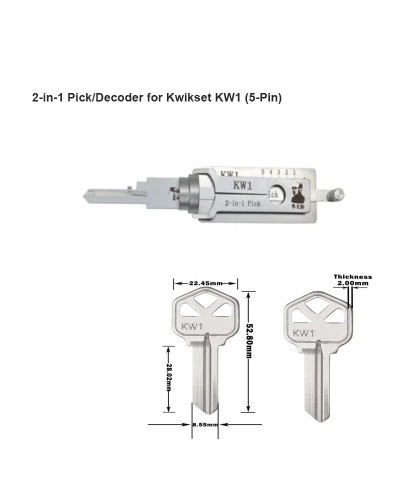 Lock Decoder Pick Professional Locksmith Tools Multifunctional Tool fo