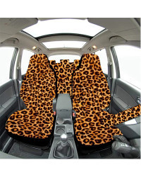 Fundas de asiento de coche con estampado Animal de leopardo púrpura, Juego completo para automóviles, sedán, SUV, accesorios int