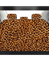 Fundas de asiento de coche con estampado Animal de leopardo púrpura, Juego completo para automóviles, sedán, SUV, accesorios int