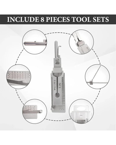 Lock Decoder Pick Professional Locksmith Tools Multifunctional Tool fo