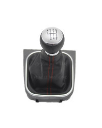 Perilla de palanca de cambios con Bota de cuero para coche VW Scirocco 2009, 2010, 2011, 2012, 2013, 2014, 6 velocidades