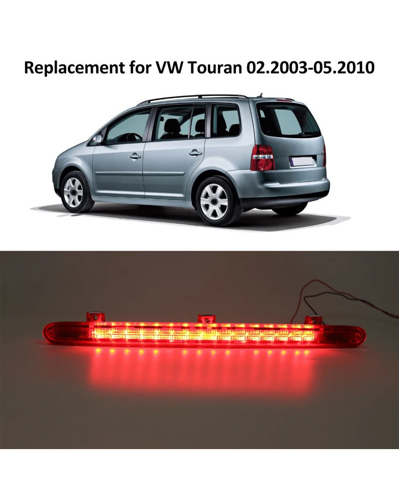 Tercera luz de freno LED trasera impermeable, reemplazo de luz de freno de montaje alto para VW Touran 02,2003.2010