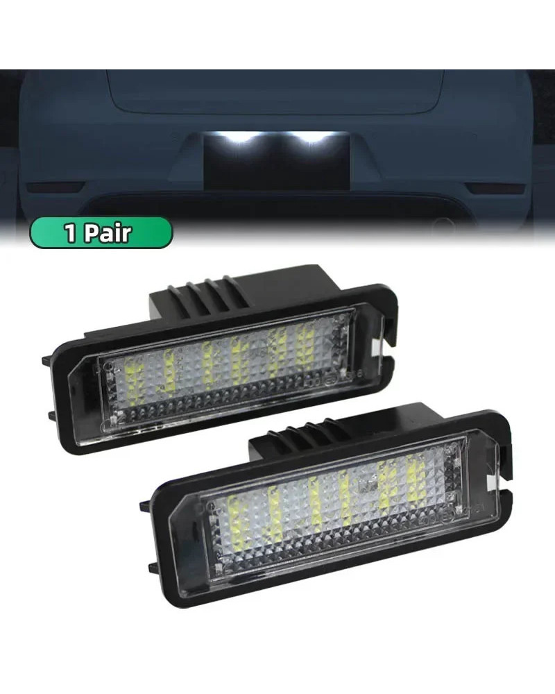 Luces LED para matrícula, lámpara para VW Golf 4 5 6 7 MK4 MK7 Passat CC Polo Scirocco Leon Ibiza 2 piezas