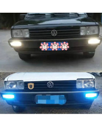 Luces LED de circulación diurna para coche VW Santana, accesorios de parachoques delantero modificados, luces de giro de agua co