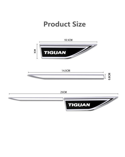 Insignia de hoja lateral para guardabarros de puerta de coche, pegatina de carrocería para VW Tiguan mk1 mk2 5N 2 R 2021 2020 20