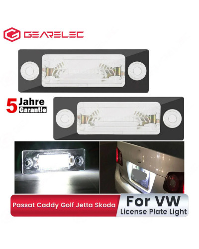 Luz halógena para matrícula de coche, lámpara para VW Passat B5 B6 Caddy Touran Golf Transporter T5 T6 Jetta Skoda Superb, 2 uni