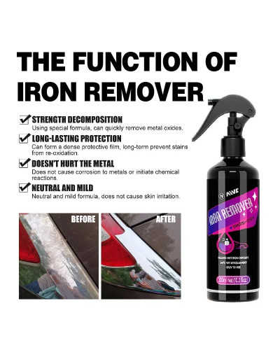 Iron Remover Car Iron Remover Spray for Car Detailing Wheels Metal Cle