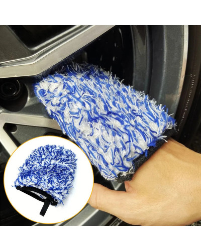 Thickening Two-sided Microfiber Wheel Detailer Wash Glove Super Soft C