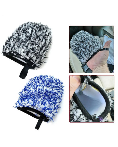 Thickening Two-sided Microfiber Wheel Detailer Wash Glove Super Soft C