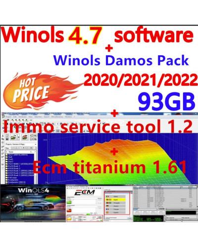 Newest Auto Repair Software Winols 4.7 software+ 93gb Damos files+ECM 