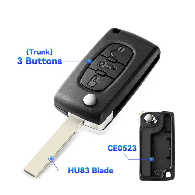 Dandkey For Citroen C2 C3 C4 C5 Berlingo Xsara Picasso For Peugeot 306 407 807 CE0523 CE0536 2/3/4BNT Flip Remote Car Key Shell