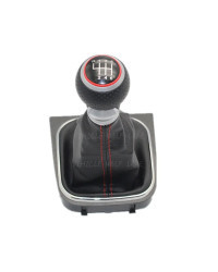 Perilla de palanca de cambios con Bota de cuero para coche VW Scirocco 2009, 2010, 2011, 2012, 2013, 2014, 6 velocidades