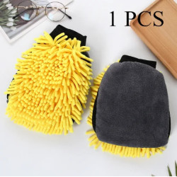 1PCS Waterproof Car Wash Microfiber Chenille Gloves Thick Car Cleaning Mitt Wax Detailing Brush Auto Care Double-faced Glove