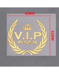 Insignia de emblema de corona VIP de níquel de Metal 3D, decoración de carrocería de automóvil, calcomanía para teléfono móvil, 