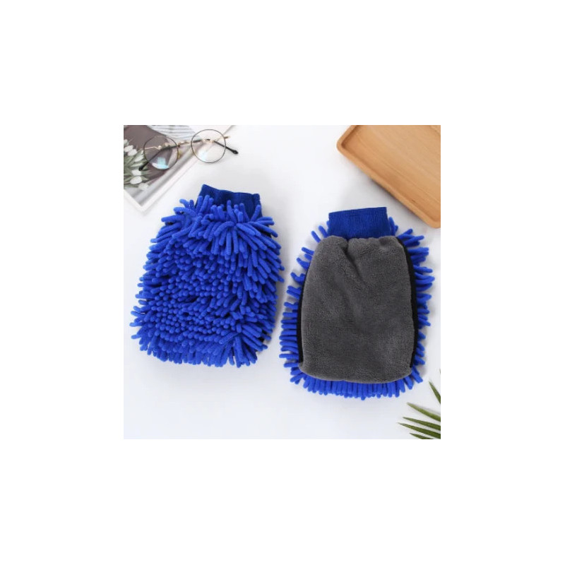 1PCS Waterproof Car Wash Microfiber Chenille Gloves Thick Car Cleaning Mitt Wax Detailing Brush Auto Care Double-faced Glove