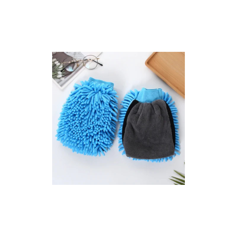 1PCS Waterproof Car Wash Microfiber Chenille Gloves Thick Car Cleaning Mitt Wax Detailing Brush Auto Care Double-faced Glove