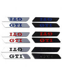 Pegatinas de tira de parachoques de insignia de guardabarros, emblema lateral de Metal para Volkswagen VW GTI MK5 Passat Polo Go