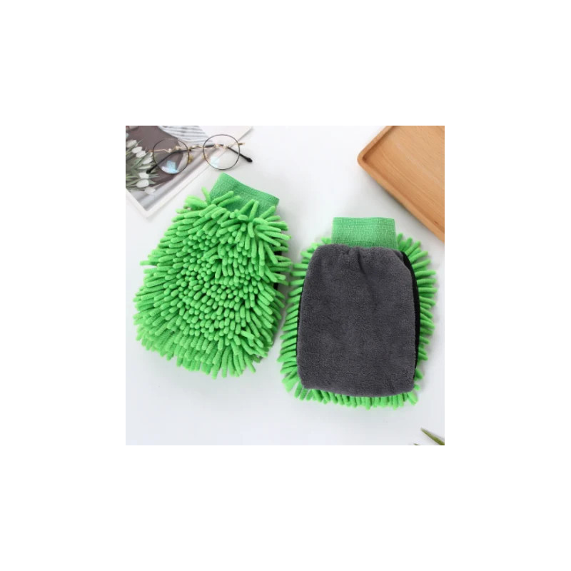 1PCS Waterproof Car Wash Microfiber Chenille Gloves Thick Car Cleaning Mitt Wax Detailing Brush Auto Care Double-faced Glove