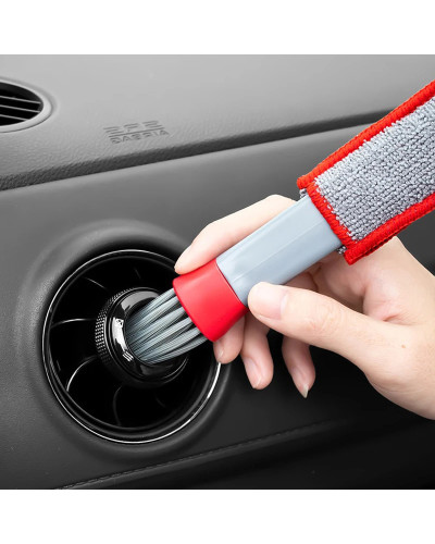 Car Wash Double Head Brushes Air Vent Cleaning Conditioner Grille Dust