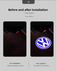 Luces de bienvenida para puerta de coche, proyector láser, lámpara de decoración para VW GTI, Polo, Golf, Passat, Tiguan, Arteon