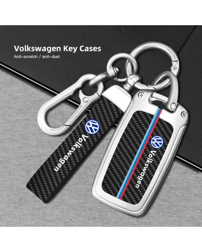 Funda protectora para llave de coche, carcasa con patrón de fibra de carbono para VW Polo Golf GTI 7 4 Passat Tiguan arteron Tou