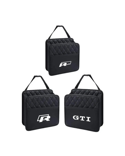 Bolsa de almacenamiento de cuero para asiento trasero de coche, organizador Interior para VW Rline GTI Polo Golf Passat Tiguan a