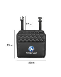 Bolsa de almacenamiento de cuero para asiento trasero de coche, organizador Interior para VW Rline GTI Polo Golf Passat Tiguan a