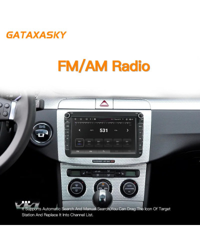 GATAXASKY-REPRODUCTOR multimedia para coche, Radio de 8 pulgadas, 2 din, Android 12, Carplay, para VW, Volkswagen, Passat B7, B6