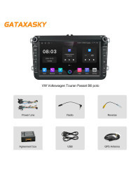 GATAXASKY-REPRODUCTOR multimedia para coche, Radio de 8 pulgadas, 2 din, Android 12, Carplay, para VW, Volkswagen, Passat B7, B6