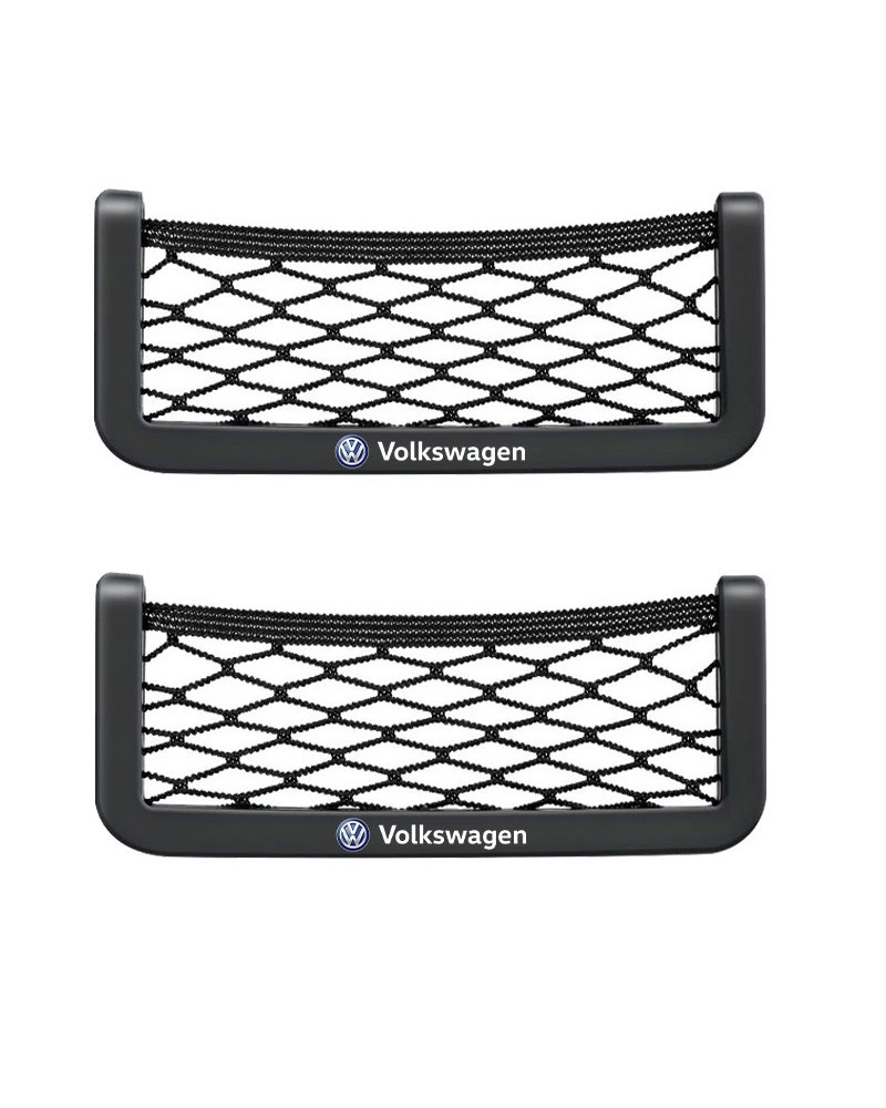 Bolsa de red para coche, Organizador de bolsillo para almacenamiento de teléfono, accesorios para Volkswagen VW Golf Amarok T5 P