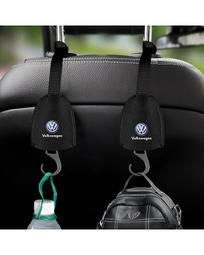 Ganchos de cuero para respaldo de asiento de coche, accesorios de estante colgante portátil para VW, Volkswagen, Golf 4, 6, 7, P