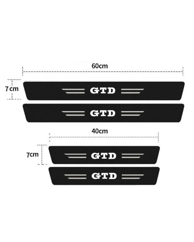 Calcomanías protectoras de umbral de placa de desgaste de umbral de puerta de coche, cinta luminosa para Volkswagen VW GTD, embl