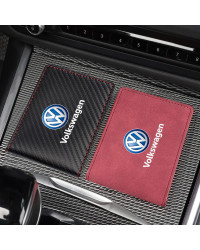 Funda de fibra de carbono para Licencia de coche, billetera para tarjeta de identificación, soporte de crédito para VW Polo Golf