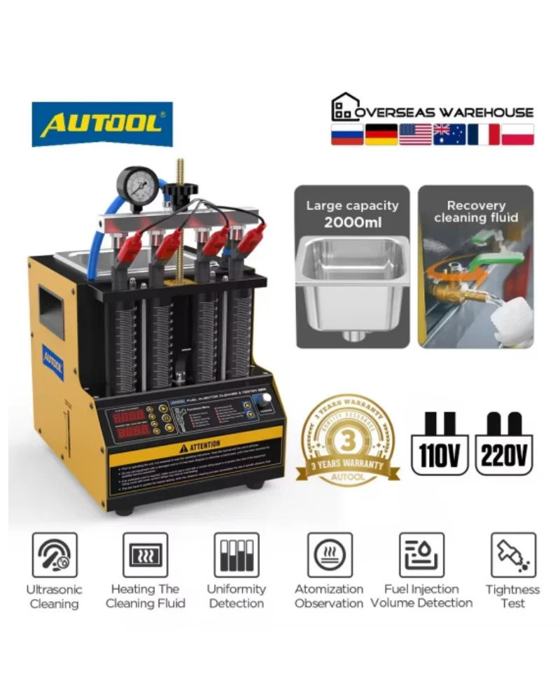 AUTOOL CT160 Car Fuel Injector Heating Cleaning & Tester Machine Ultra