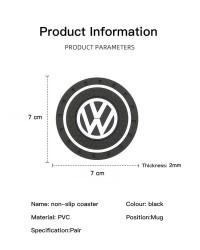 Posavasos de PVC antiruido para coche, herramientas de esterilla para taza de agua automática para VW GTI, Polo, Golf, Passat, T