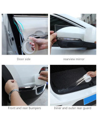 SEAMETAL-pegatinas para el borde de la puerta del coche, Protector Universal para el umbral de la puerta, película transparente 