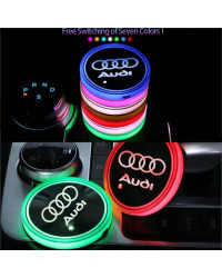 Posavasos luminoso para taza de agua de coche, alfombrillas LED para bebidas, luz de ambiente interior para Audi Sline RS B8 B9 