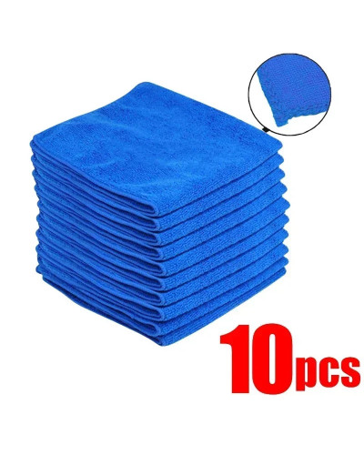 10Pcs Microfiber Towels Car Wash Drying Cloth Towel Household Cleaning