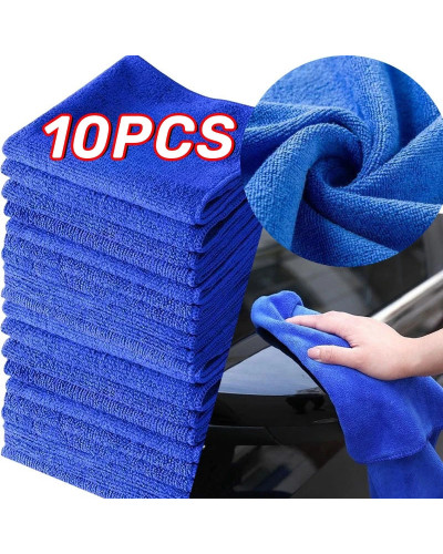 10Pcs Microfiber Towels Car Wash Drying Cloth Towel Household Cleaning