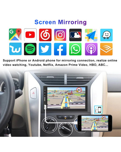 Radio con Bluetooth para coche, reproductor Multimedia con USB, 7 pulgadas, 1 Din, MP5, Mirror Link, Universal, estéreo, autorra