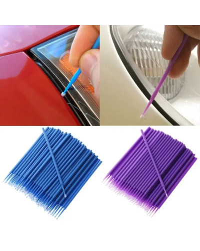 100pcs Micro Paint Brushes Touch-up Up Paint Brush Tips Auto Mini Head