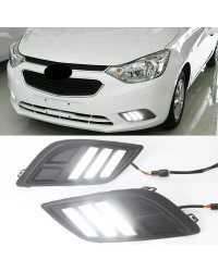 CSCSNL-juego de luces LED de circulación diurna para Chevrolet Sail, luces antiniebla con intermitente amarillo, DRL, 2014, 2015