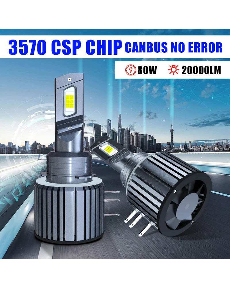 Carshark-bombillas LED H15 para coche, luces de circulación diurna, sin Error, Canbus, 80W, 20000LM, para Audi, Mercedes Benz, B