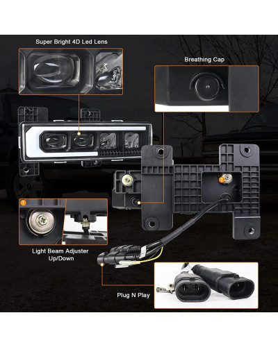 Luz LED derecha o izquierda para Chevy GMC C/K, 1988, 1998, 1500, Silverado, Tahoe Yukon, 2500-3500